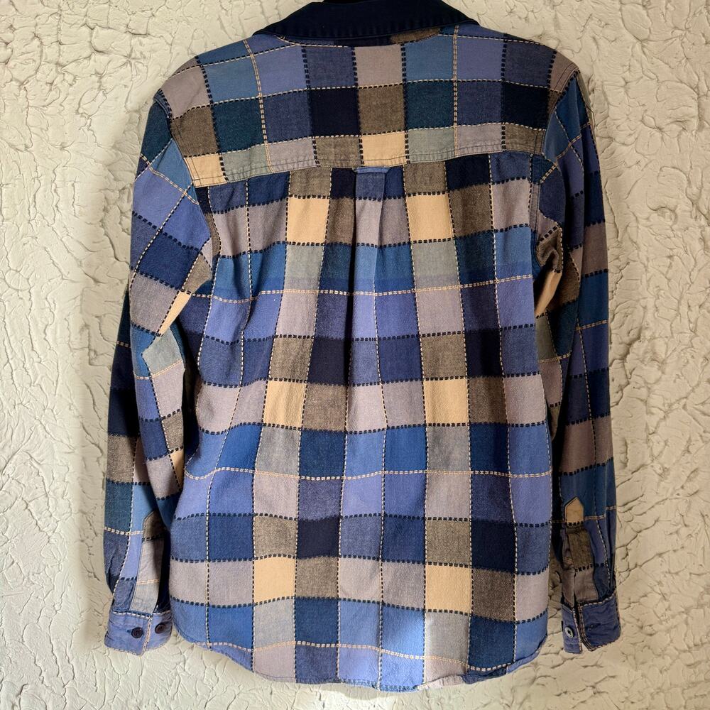 Bobbie Brooks Embroidered Patchwork Plaid Button Down Shirt Small - Picture 6 of 7